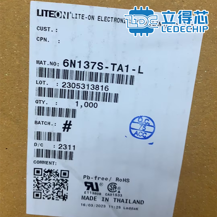 全新原装进口 6n137s-ta1-l 6n137 贴片smd-8 高速光电耦合器芯片